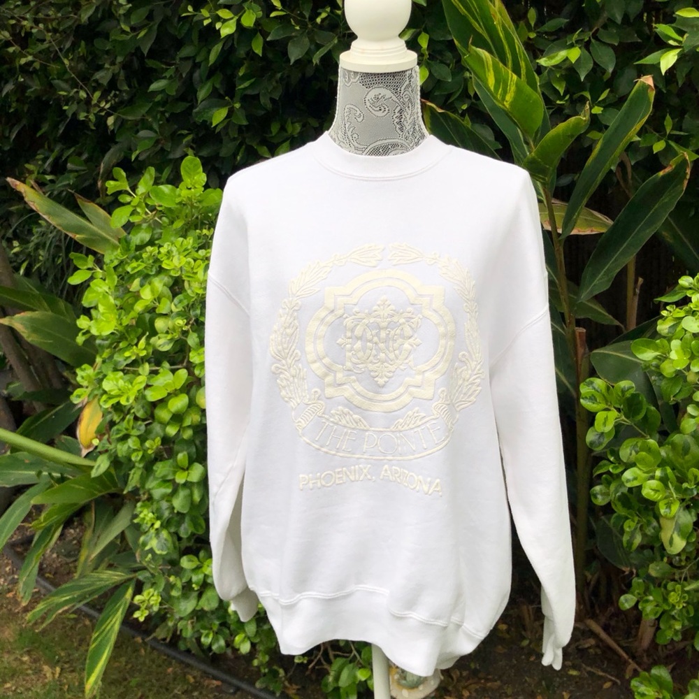 VINTAGE 90s Oversized White “The Point” Sweatshirt